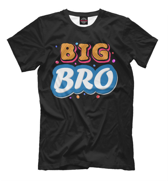 Мужская футболка с изображением Большой брат цвета Черный