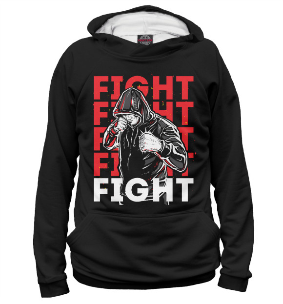Женское худи с изображением Fight цвета Белый