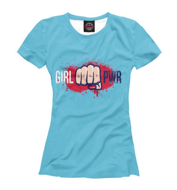 Женская футболка с изображением Girl power цвета Белый