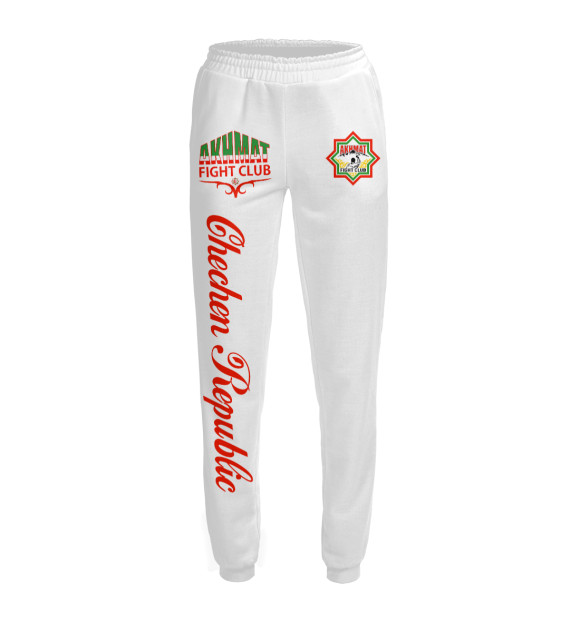 Женские спортивные штаны с изображением Akhmat Fight Club White цвета Белый
