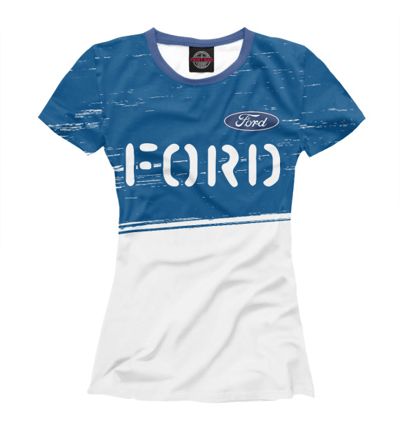 Женская футболка с изображением Ford | Ford | Краски цвета Белый