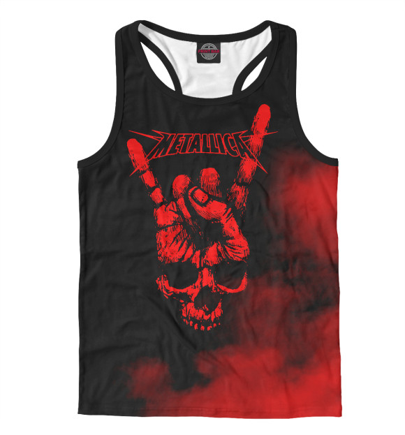 Мужская майка-борцовка с изображением Metallica цвета Белый