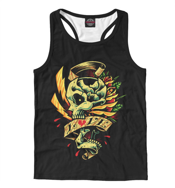 Мужская майка-борцовка с изображением Love цвета Белый