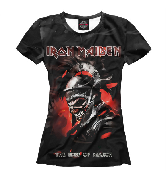 Женская футболка с изображением Iron Maiden цвета Белый