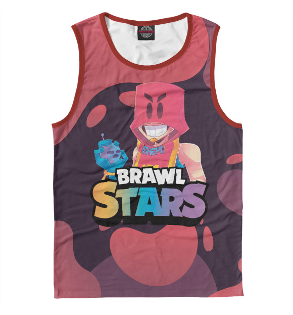 Майка для мальчика с притом GROM BRAWL STARS цвета Белый Майка для мальчика с изображением GROM BRAWL STARS цвета Белый