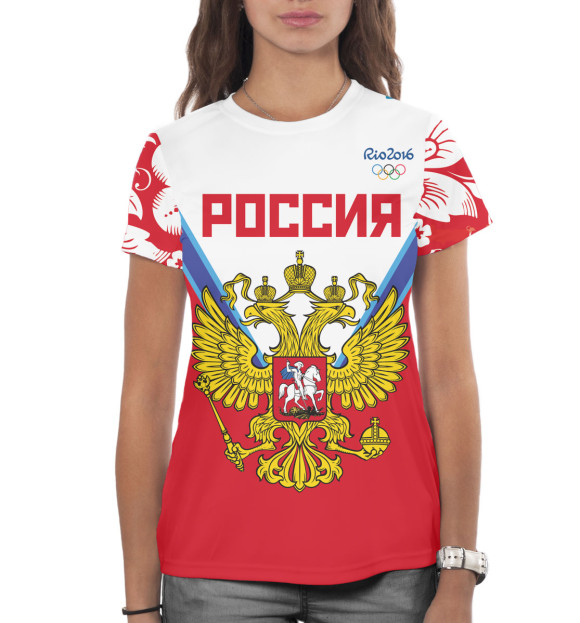 Женская футболка с изображением Олимпиада Рио-2016 цвета Белый