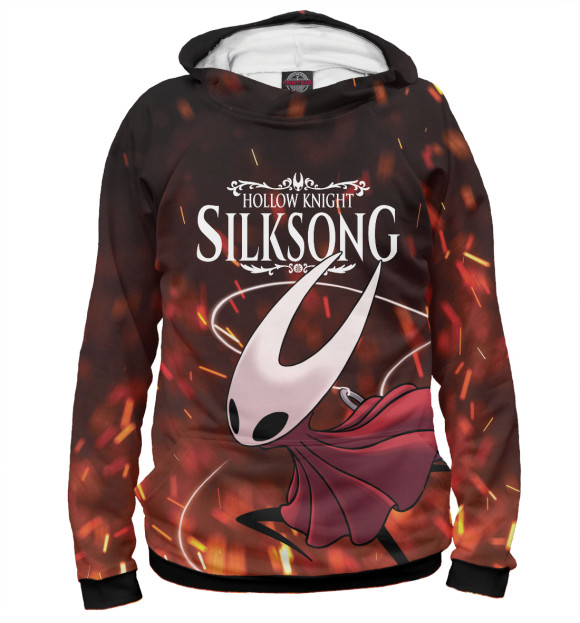 Мужское худи с изображением Hollow Knight: SILKSONG цвета Белый