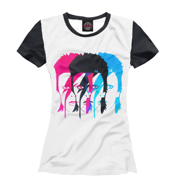 Женская футболка с изображением David Bowie цвета Белый