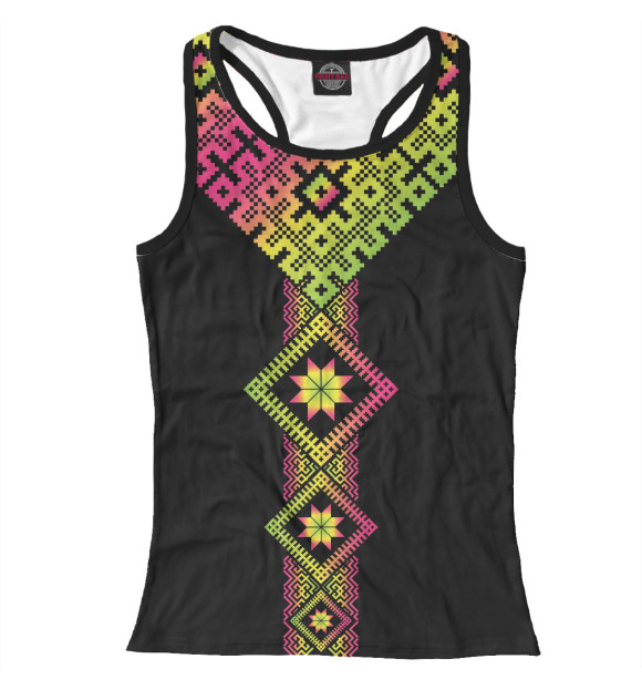 Женская майка-борцовка с изображением Russian Psychedelic цвета Белый