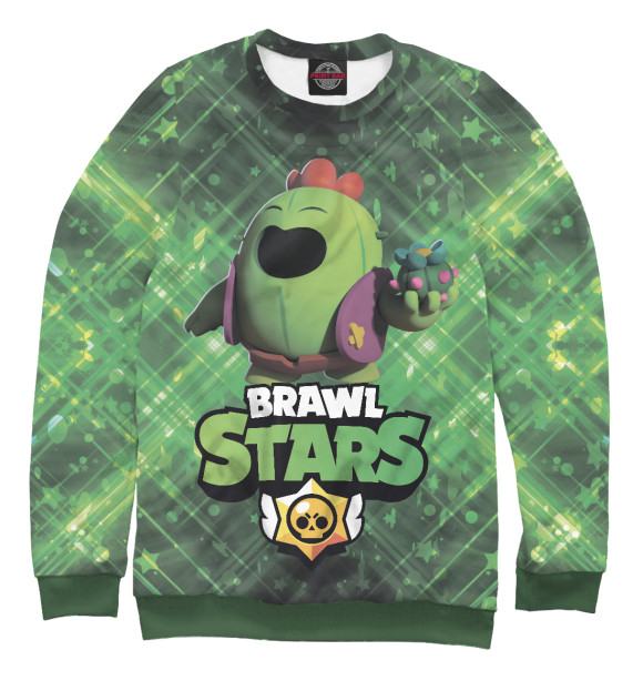 Свитшот для девочек с изображением Brawn stars Spike цвета Белый
