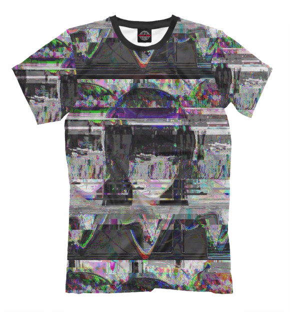 Мужская футболка с изображением Аниме Glitch цвета Серый