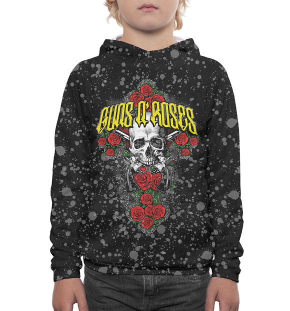 Худи для мальчика с изображением Guns N' Roses цвета Белый