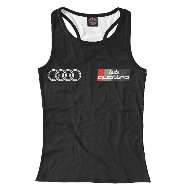 Женская майка-борцовка с изображением Audi Quattro цвета Белый