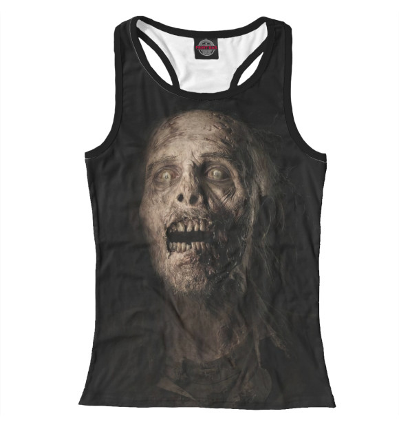 Женская майка-борцовка с изображением Зомби цвета Белый