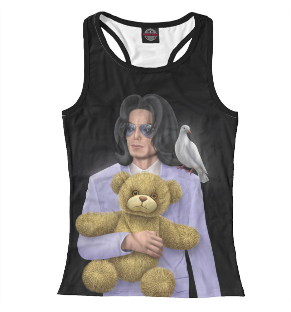 Женская майка-борцовка с изображением Майкл Джексон цвета Белый