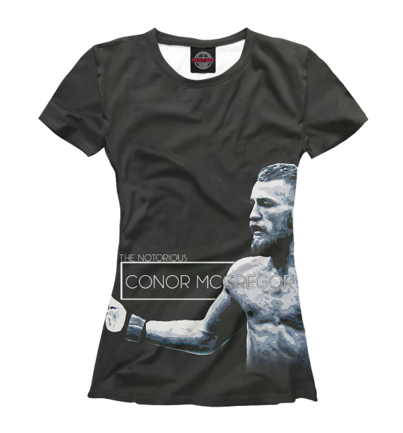 Женская футболка с изображением Conor McGregor - The Notorious цвета Белый