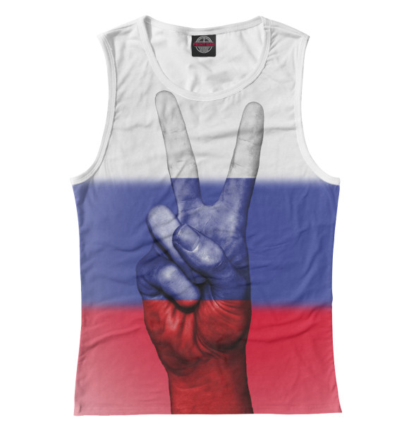 Майка для девочки с изображением Флаг России цвета Белый