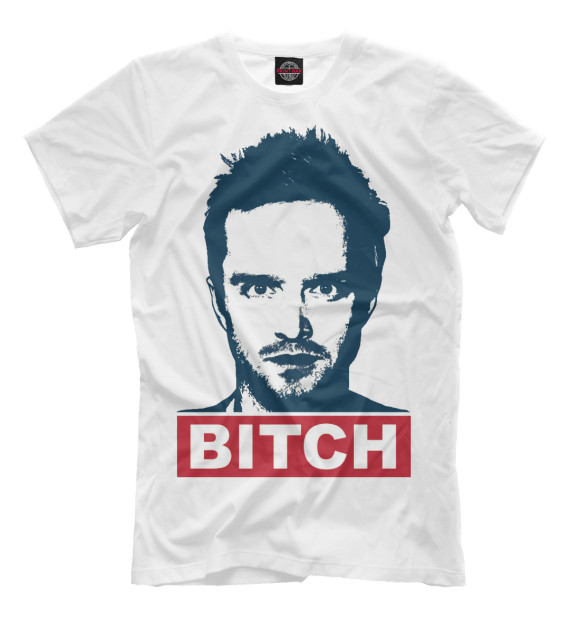 Мужская футболка с изображением Breaking Bad Bitch цвета Молочно-белый