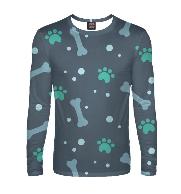 Мужской лонгслив с изображением Косточки цвета Белый