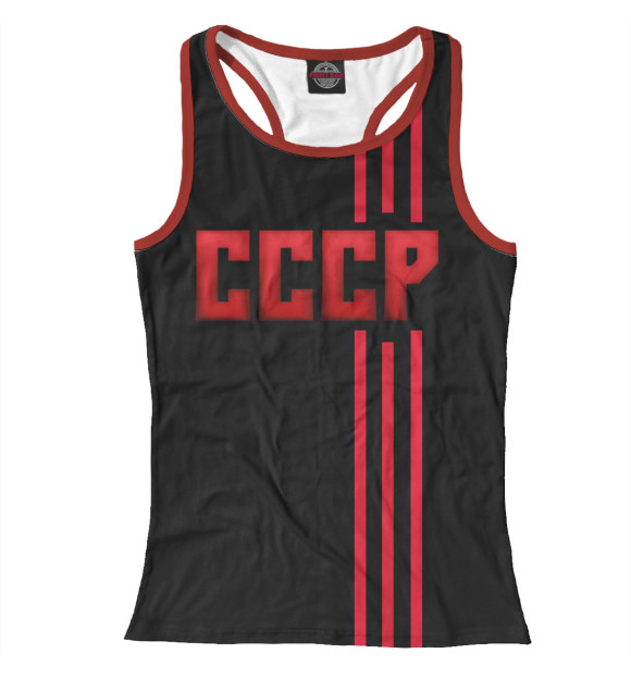 Женская майка-борцовка с изображением СССР цвета Белый