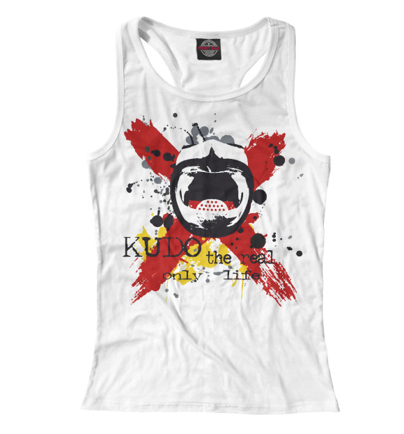 Женская майка-борцовка с изображением КУДО цвета Белый