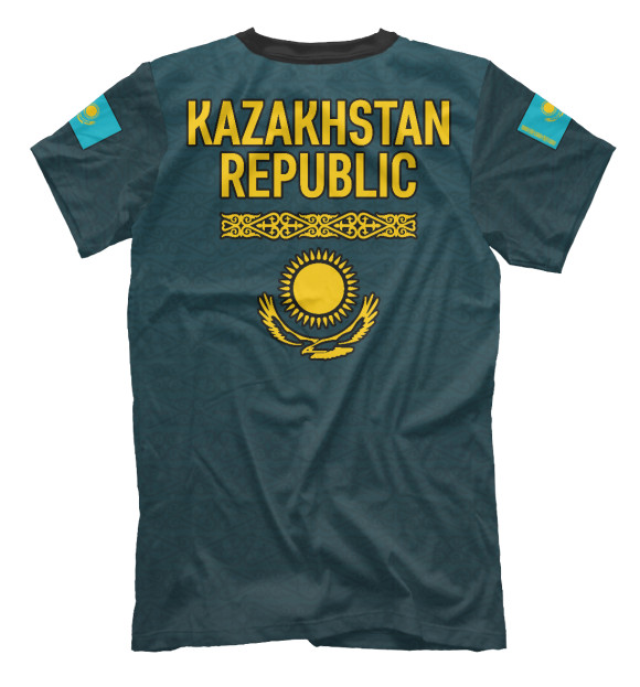 Мужская футболка с изображением Kazakhstan Republic цвета Белый