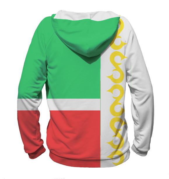 Мужское худи с изображением Чечня цвета Белый