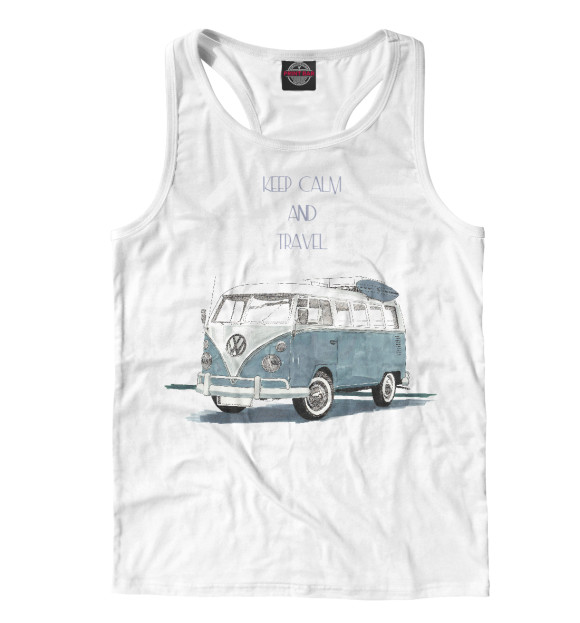 Мужская майка-борцовка с изображением Volkswagen T1 цвета Белый