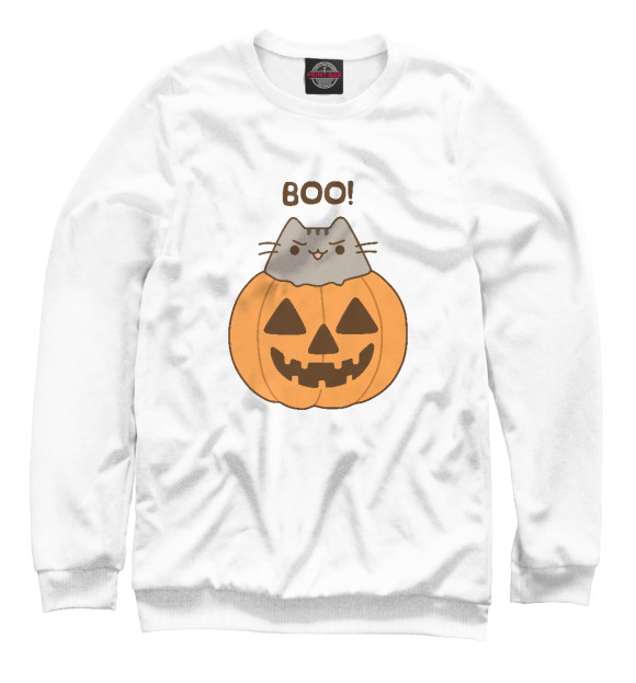 Свитшот для девочек с изображением Pusheen Boo! цвета Белый