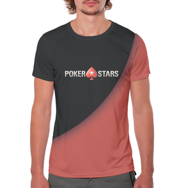 Мужская футболка с изображением Pokerstars цвета Белый