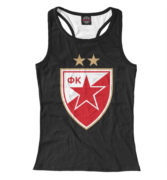 Женская майка-борцовка с изображением Црвена Звезда цвета Белый