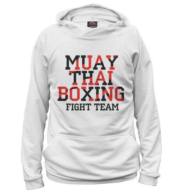 Мужское худи с изображением Muay Thai Boxing цвета Белый