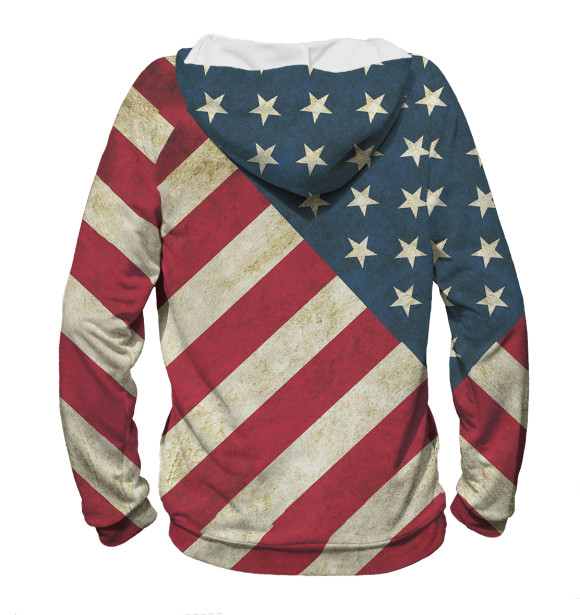 Мужское худи с изображением Флаг США цвета Белый