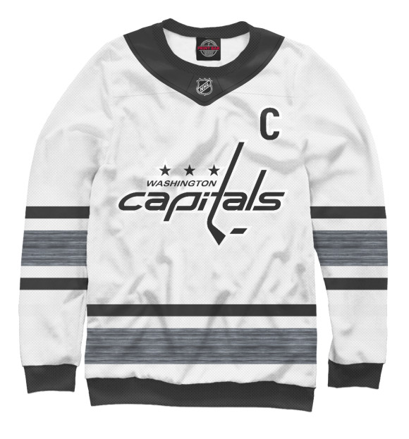 Свитшот для мальчиков с изображением Овечкин Форма Capitals Бонусная 2019 цвета Белый