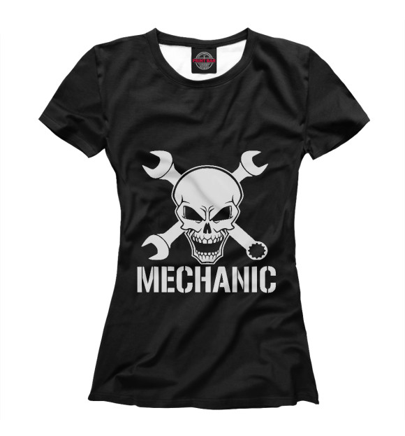 Женская футболка с изображением Mechanic цвета Белый