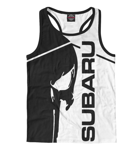 Мужская майка-борцовка с изображением Subaru цвета Белый