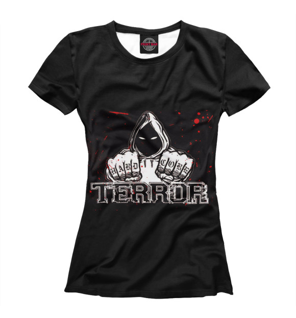 Футболка для девочек с изображением Hardcore terror цвета Белый