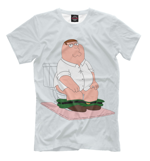 Мужская футболка с изображением Питер на горшке цвета Молочно-белый