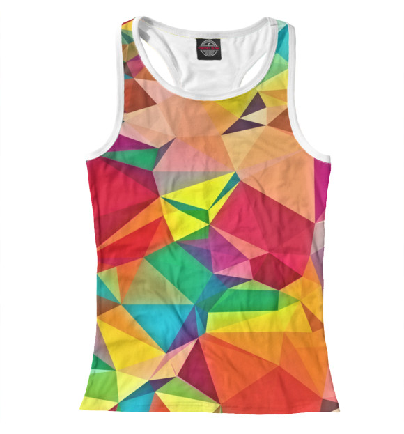 Женская майка-борцовка с изображением Цветная абстракция цвета Белый