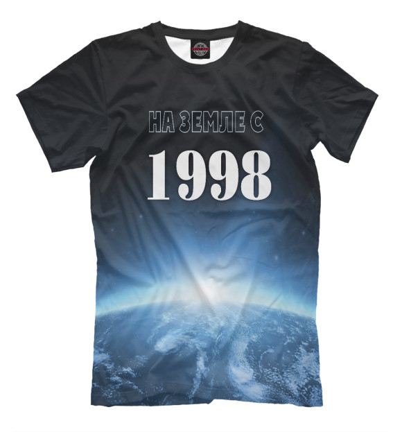 Мужская футболка с изображением На Земле с 1998 цвета Черный