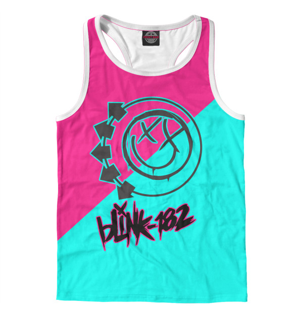 Мужская майка-борцовка с изображением Blink-182 цвета Белый