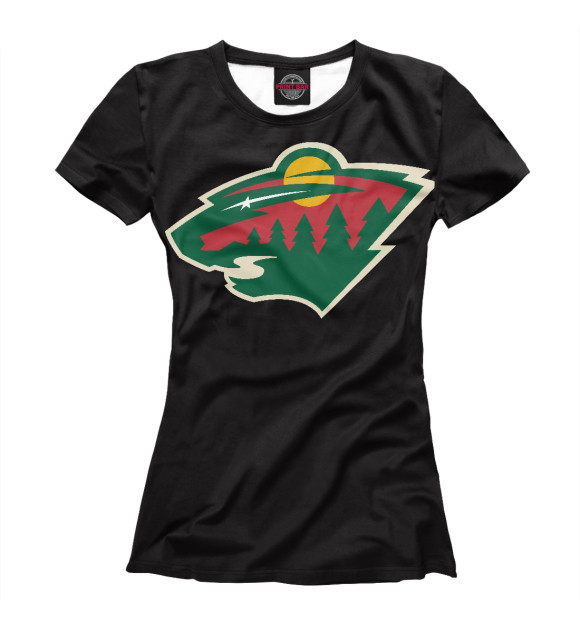 Футболка для девочек с изображением Minnesota Wild цвета Белый