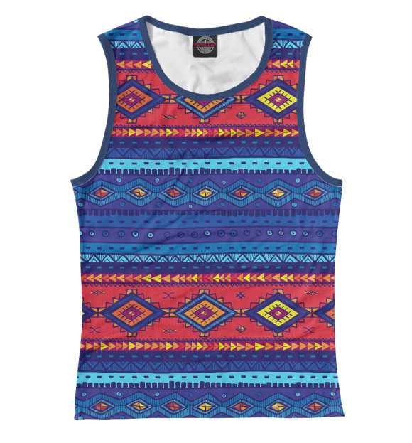 Женская майка с изображением Этно узоры цвета Белый