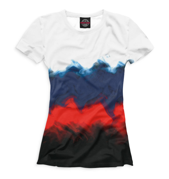 Женская футболка с изображением Триколор РФ цвета Белый
