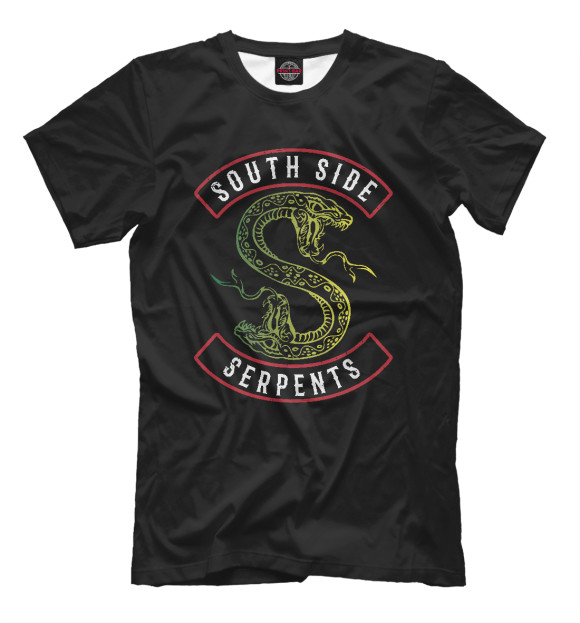 Мужская футболка с изображением South Side Serpents цвета Черный