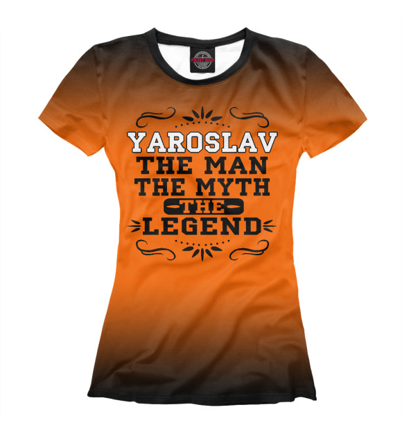 Футболка для девочек с изображением Ярослав цвета Белый