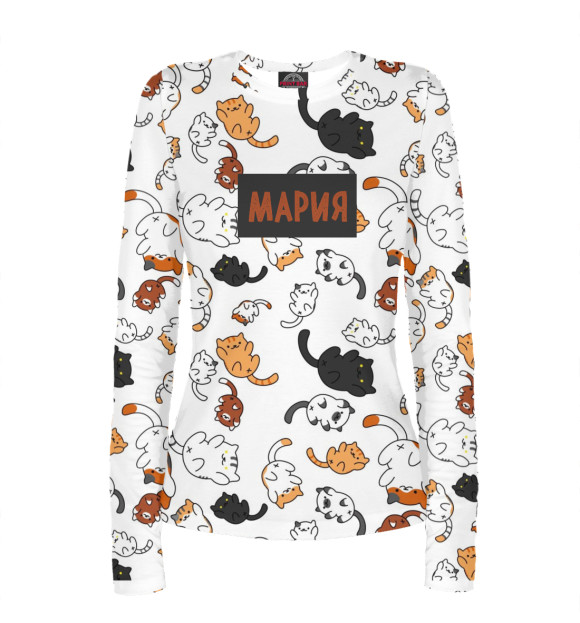 Женский лонгслив с изображением Мария цвета Белый