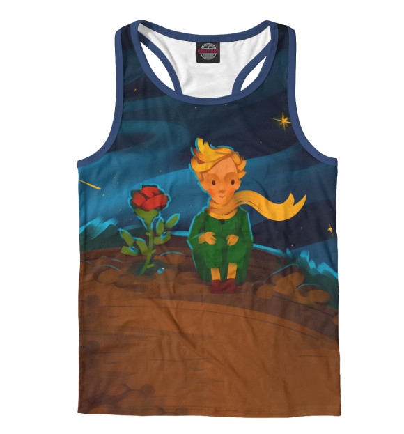 Мужская майка-борцовка с изображением Маленький Принц цвета Белый