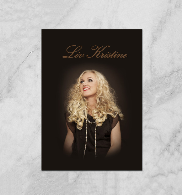 Плакат с притом Liv Kristine цвета Белый Плакат с изображением Liv Kristine цвета Белый