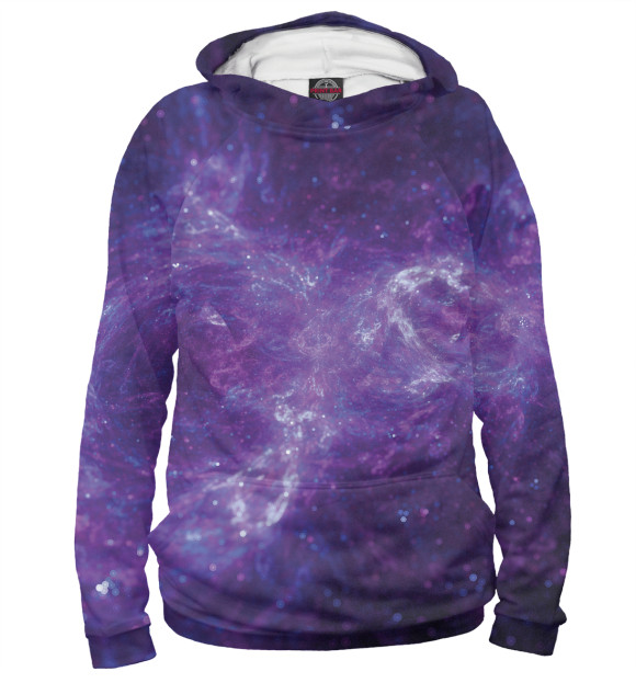 Мужское худи с изображением Галактика (purple) цвета Белый